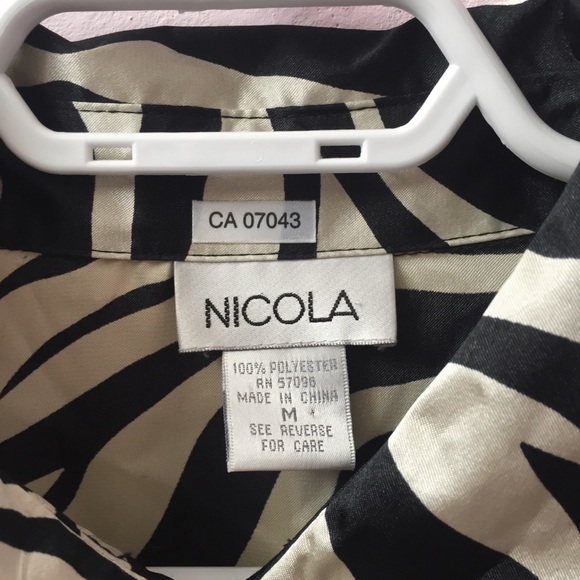 Nicola Italian Zebra Print Button Down Blouse Belt - Picture 5 of 7
